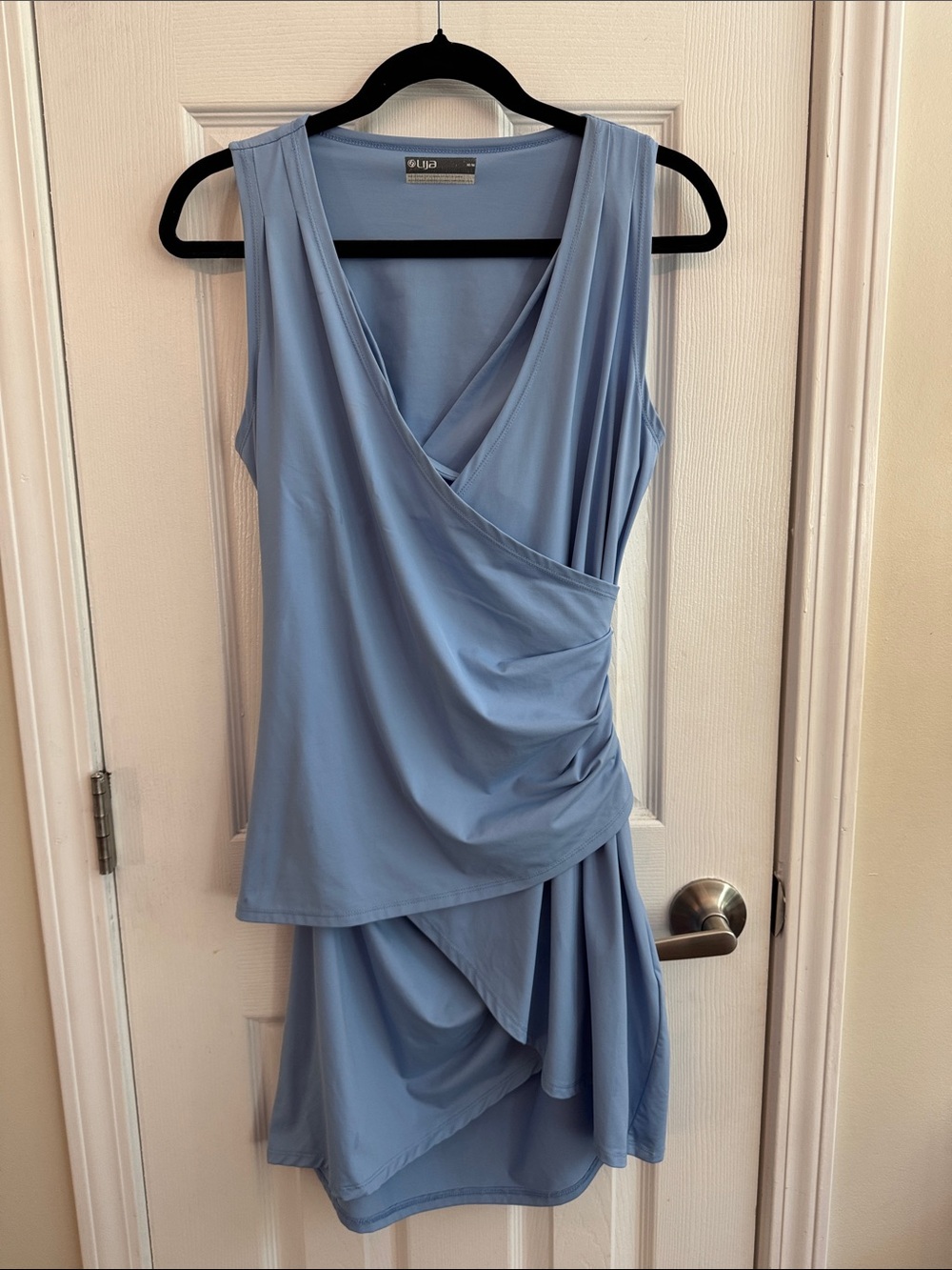 LIJA Sleeveless Faux Wrap Athletic Tennis Golf Dress Blue Size Medium
